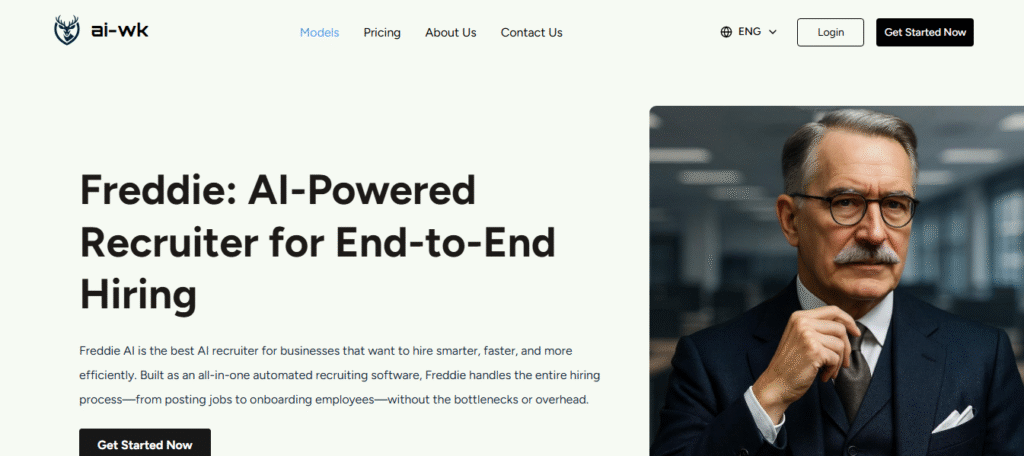 Poster of Freddie AI, an ai work model for AI-Powered Recruiter for End-to-End Hiring