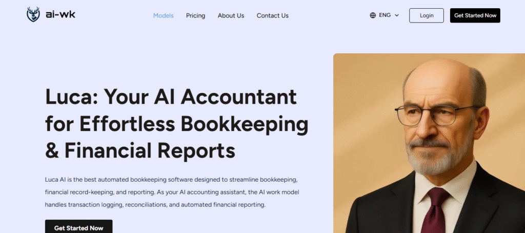 Poster of Luca AI, an ai work model for AI Accountant & Bookkeeping
